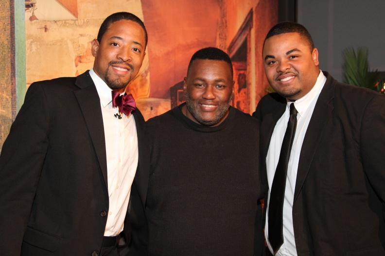 Actor Terrell Carib, writer/director/performer J.D. Lawrence, actor Victor Landol