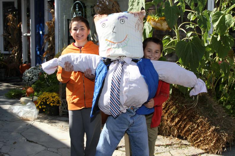 Joseph and Michael built the perfect scarecrow