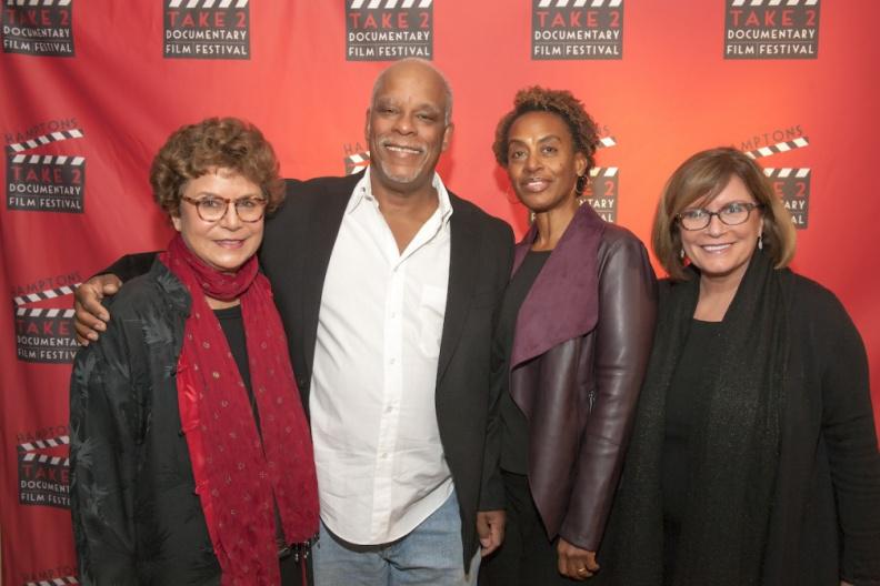 Hamptons Take 2 Documentary Film Festival executive director Jacqui Lofaro with honoree Stanley Nelson, Marsha Smith and creative director Karen Arikian.