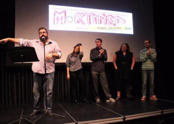 John Dorcic and the Mortified performers: Jessica Wertheimer, David Lawson, Amy Kirwin and Nisse Greenberg