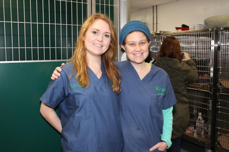 Lauren Steele and Jenny Zahler provide quality care to rescued animals