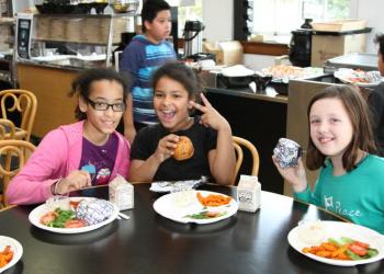 Makenzie, Grace and Avery devoured their fish burgers
