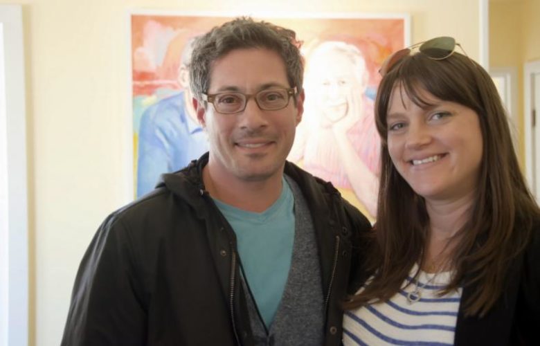 Ben and Kelcey Segal admired the work of Valerie Suter while dining at Estia's Little Kitchen, came to the Sunday afternoon opening to meet the artist.
