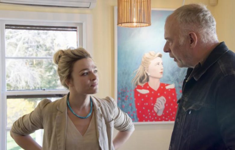 Painter to painter, Estia's Little Kitchen current exhibiting artist Valerie Suter speaking with Paton Miller.