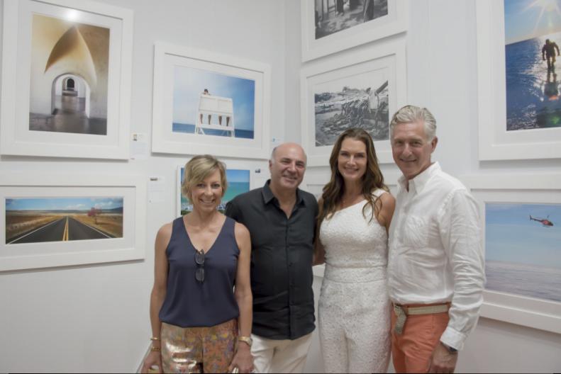 Linda and Kevin O'Leary (of the TV show shark Tank) with Brooke shields and artist David Krantz.