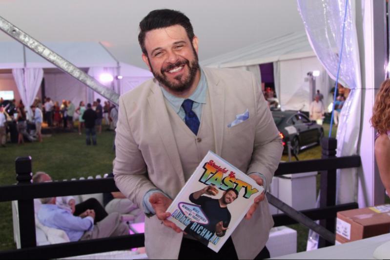 Adam Richman signing his book in the VIP lounge at Grillhampton