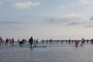 Paddlers get set to begin the Paddle for Pink race!