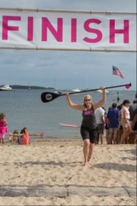 Bonnie Rudin, 20-year survivor of stage three breast cancer, finishes the race!