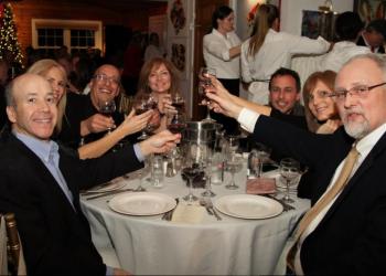 Guests toasting a successful event