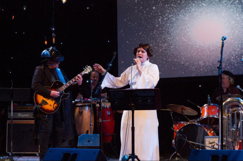 Nancy Atlas honors Carrie Fisher with a Princess Leia costume