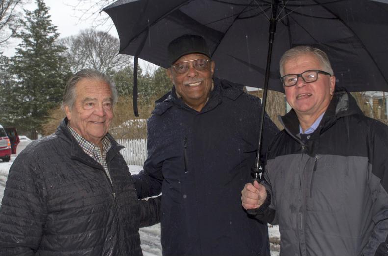 East Hampton Mayor Paul F. Rickenbach, Jr., Nathan Brown and NY Assemblyman Fred W. Thiele