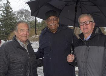 East Hampton Mayor Paul F. Rickenbach, Jr., Nathan Brown and NY Assemblyman Fred W. Thiele