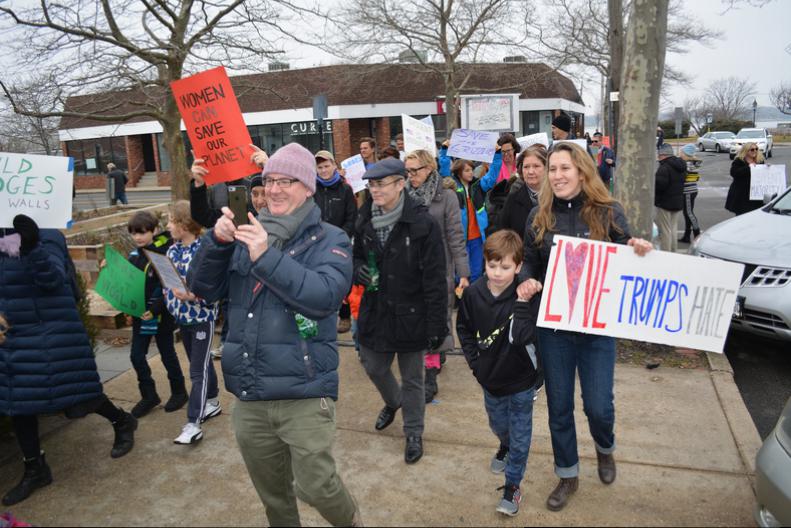 Men, women and children of both genders marched on Saturday