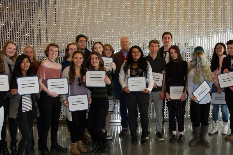 Group shot of the 2017 award winners with Neill Slaughter