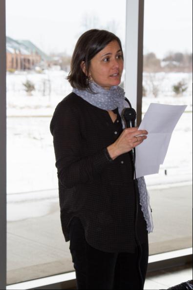 Parrish Art Museum Education Director Cara Conklin-Wingfield welcomed guests, students artists and their families