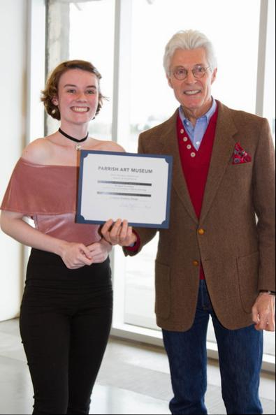 2017 Student Exhibition Award of Excellence recipient, Bridgett of Eastern Long Island Academy of Applied Technology with Neill Slaughter