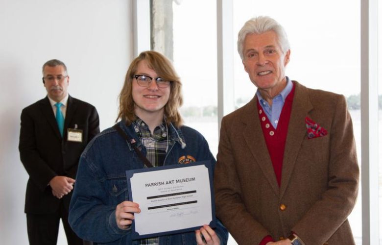 2017 Student Exhibition Award of Excellence recipient, Rachel of East Hampton HS with Neill Slaughter