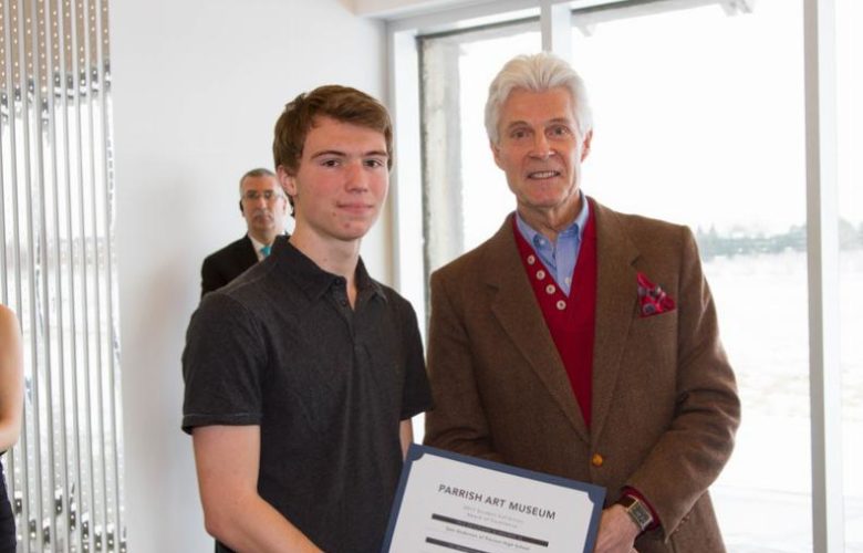 2017 Student Exhibition Award of Excellence recipient, Sam of Pierson HS with Neill Slaughter