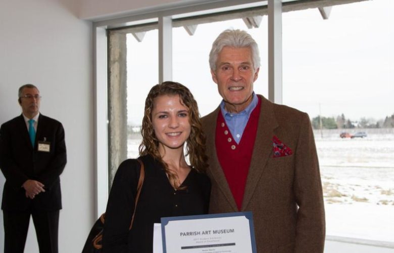 2017 Student Exhibition Award of Excellence recipient, Annie of Eastern LI Academy of Applied Technology with Neill Slaughter
