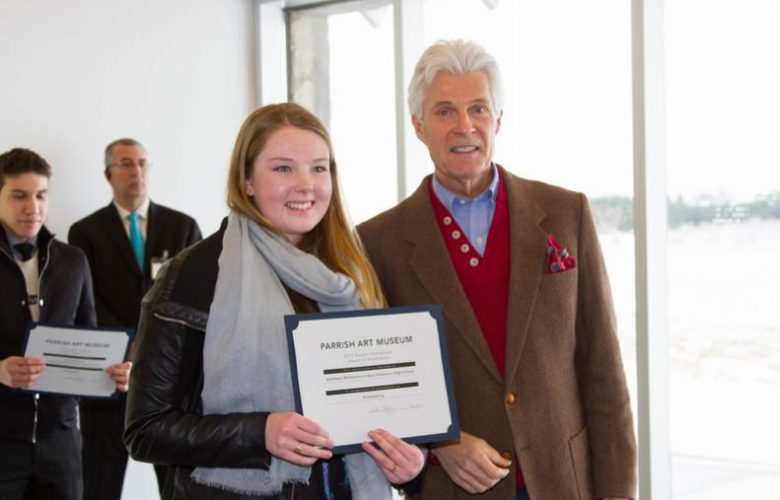 2017 Student Exhibition Award of Excellence recipient, Katie of East Hampton HS with Neill Slaughter