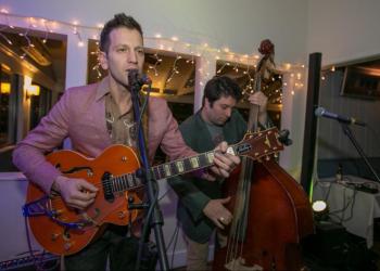 Spaghetti Westeners, Dante Mazzetti on guitar and Joe Haines get people rocking