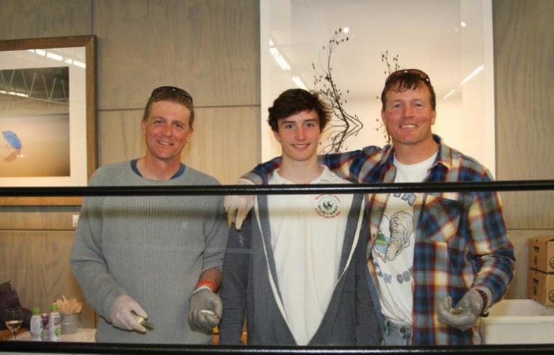 Montauk Shellfish Co. Mike Doall, Avery Martinsen, Mike Martinsen