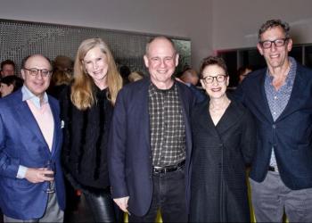 Peter Hayeles, Regina Glucke, Chris French Terrie Sultan, director of the Parrish Art Museum and Geoffrey Nimmer enjoying the evening