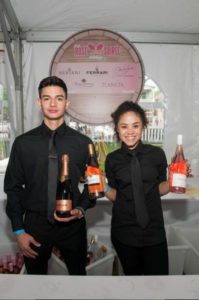 Kevin Garcia & Amber Cruz with an array of Palm Bay wines