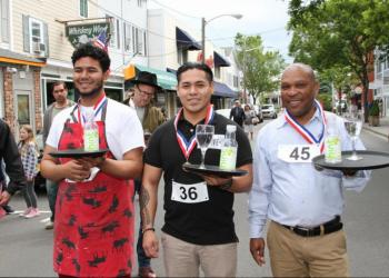 Winners from the race, left to right, 2nd place winner Edgar Bocasangre of Crazy Beans, 1st place winner David Galicia of Agave Grill, 3rd place winner Elton McIntyre of Claudio's Restaurant