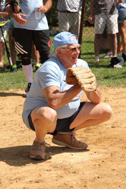 Carl Bernstein plays catcher for the Writers