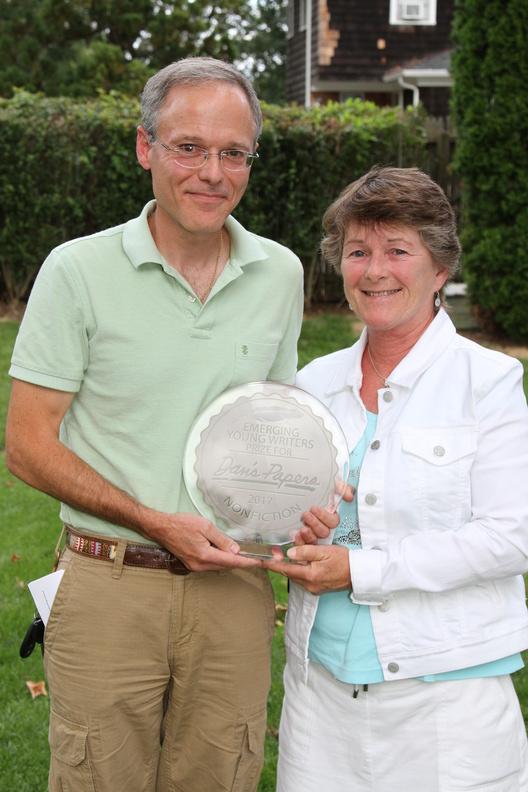 Doug and Liz DeFeo accept the 2017 Emerging Young Writers Award