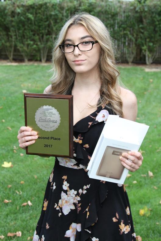 Amanda Birbara, runner up for Emerging Young Writers