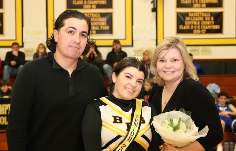 Jade Maldonado with her parents and coach Jen Maldonado