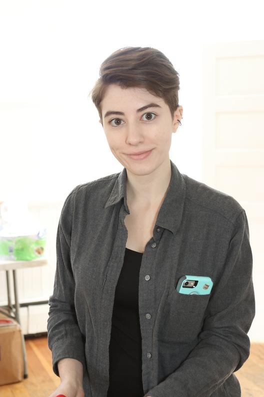 Assistant Camila Marichal will facilitate future workshops to help complete painted paper bags for the exhibit this fall