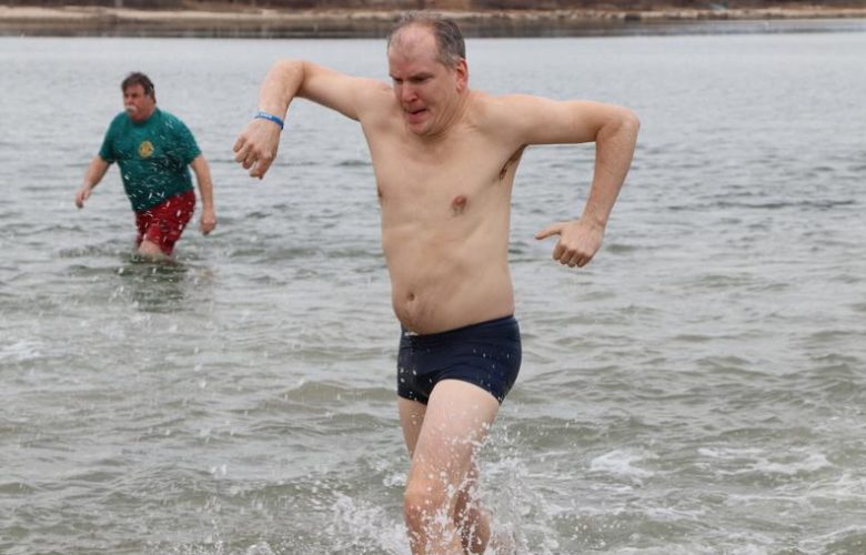 Fast into the water and faster out as it was very cold
