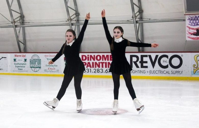 Maxine Boeding and Mackenzie Speece are scary skating to "Adams Family Theme Song