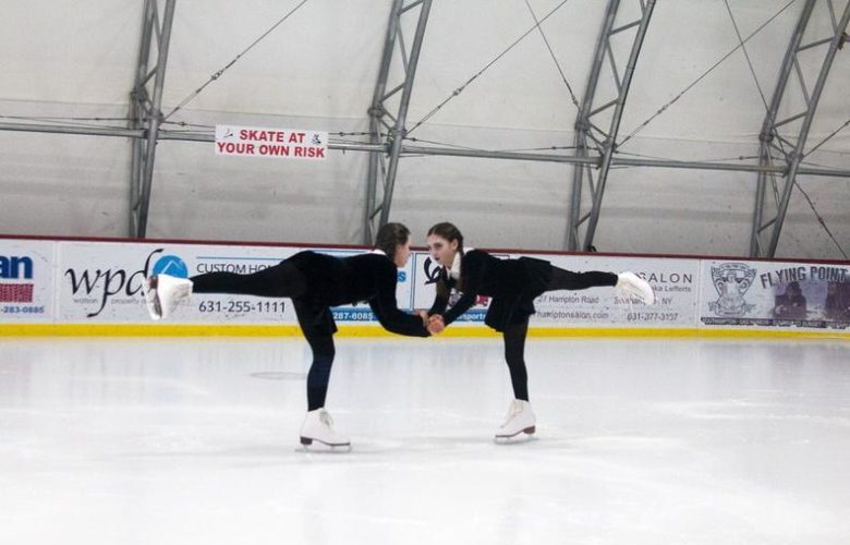 Maxine Boeding and Mackenzie Speece are scary skating to "Adams Family Theme Song
