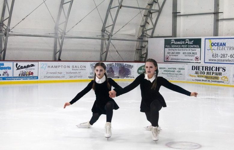 Maxine Boeding and Mackenzie Speece are scary skating to "Adams Family Theme Song