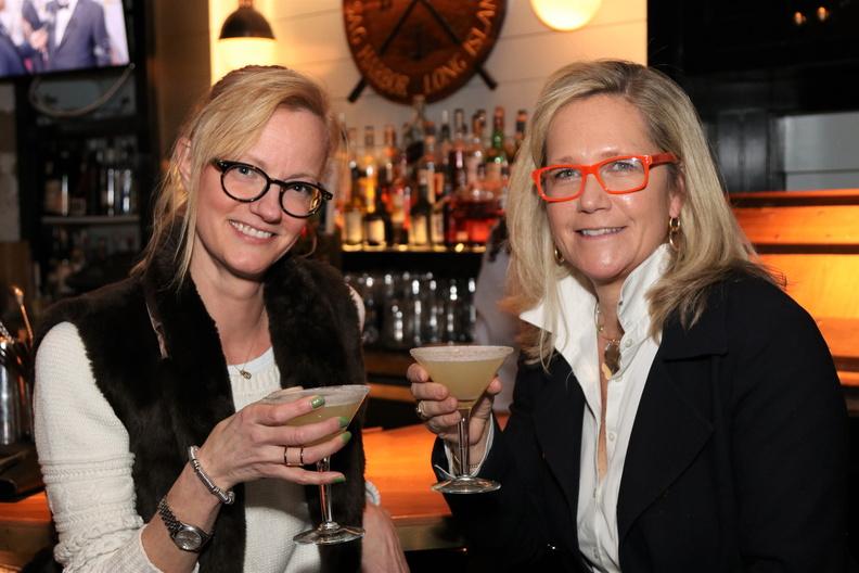 Ava Locks and Devon Smith sipped Oscartinis as they watched the Oscars displayed on the multiple large screen televisions at Baron's Cove