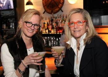 Ava Locks and Devon Smith sipped Oscartinis as they watched the Oscars displayed on the multiple large screen televisions at Baron's Cove
