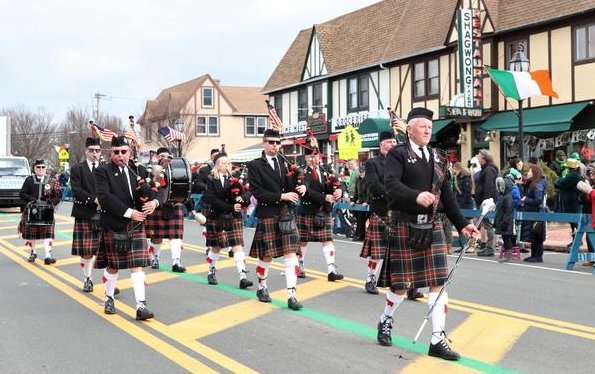 The sounds of bagpipes and drums filled the streets of Montauk as the parade headed down Main Street