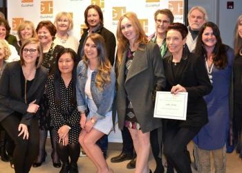 2018 Artist Winners celebrate during the awards reception