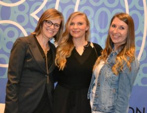 Registrar/Curatorial Assistant Casey Dalene with artist Emma Ballou and Special Events Associate Kristen Lee Curcie