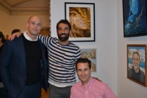 Artist Alex Walsh with friends Richard Fenwick and Greg Durso