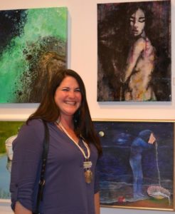 Best New Artist Lianne Alcon poses in front of her winning piece
