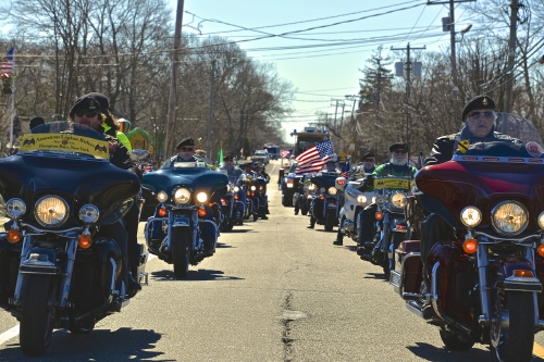 Hampton Bays American Legion Riders started off the parade thunderously.