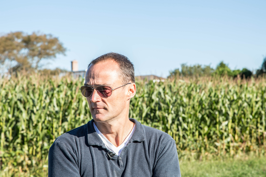 Watt's World host Nick Watt on Dean Foster's potato farm in Southampton.