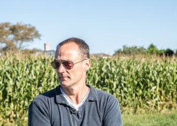 Watt's World host Nick Watt on Dean Foster's potato farm in Southampton.