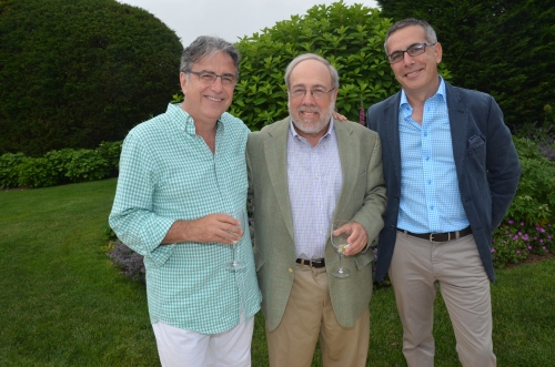 Lee Skolnick, Edmund Hollander, and Chris LaGuardia at Guild Hall's "The Garden as Art" in 2013.