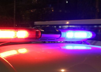 Police lights by night